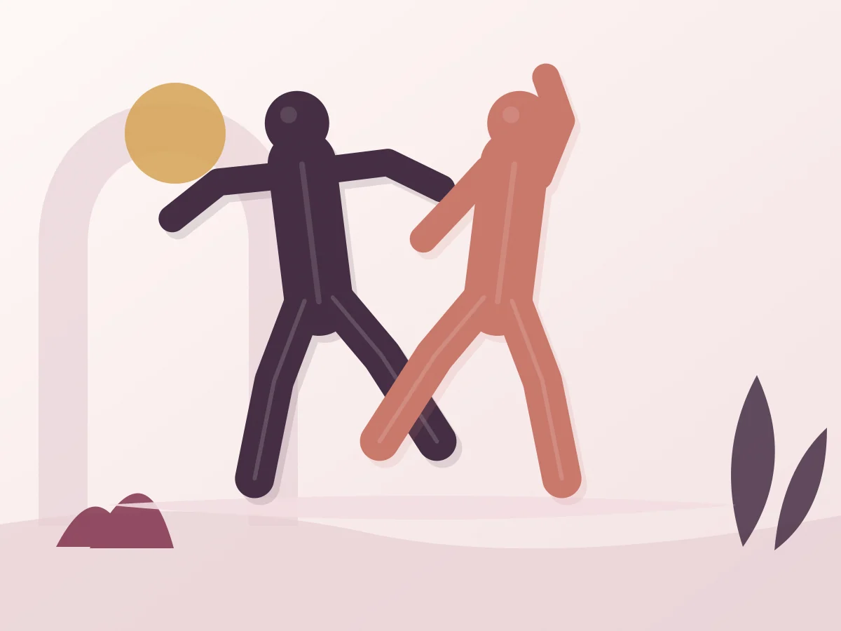 Abstract editorial illustration of the position The Bourrée