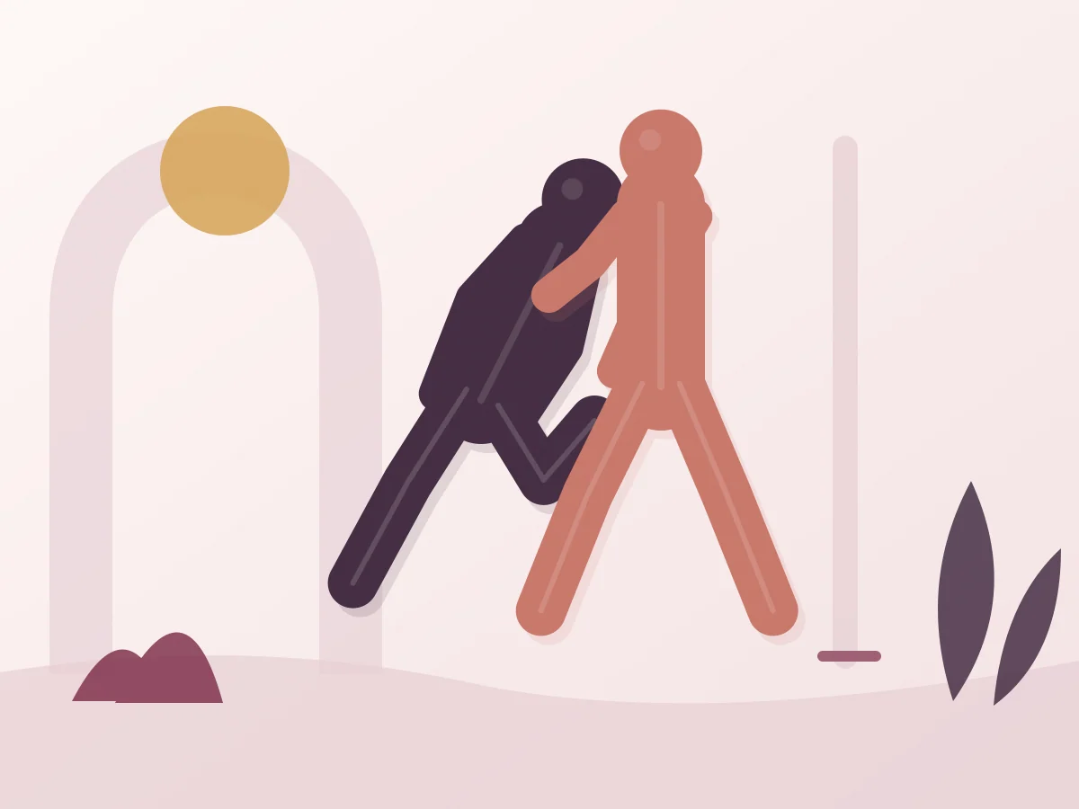 Abstract editorial illustration of the position The Cane