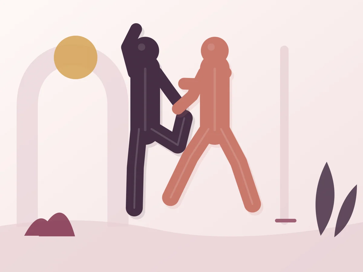 Abstract editorial illustration of the position The Dancer