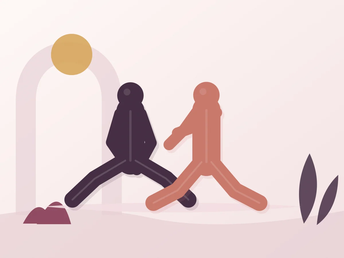 Abstract editorial illustration of the position The Frog
