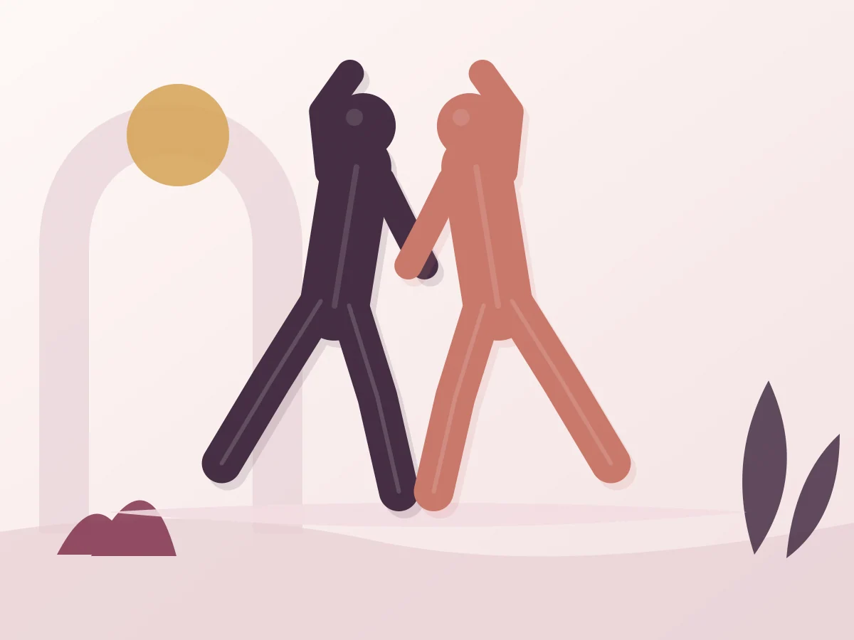 Abstract editorial illustration of the position The Hourglass