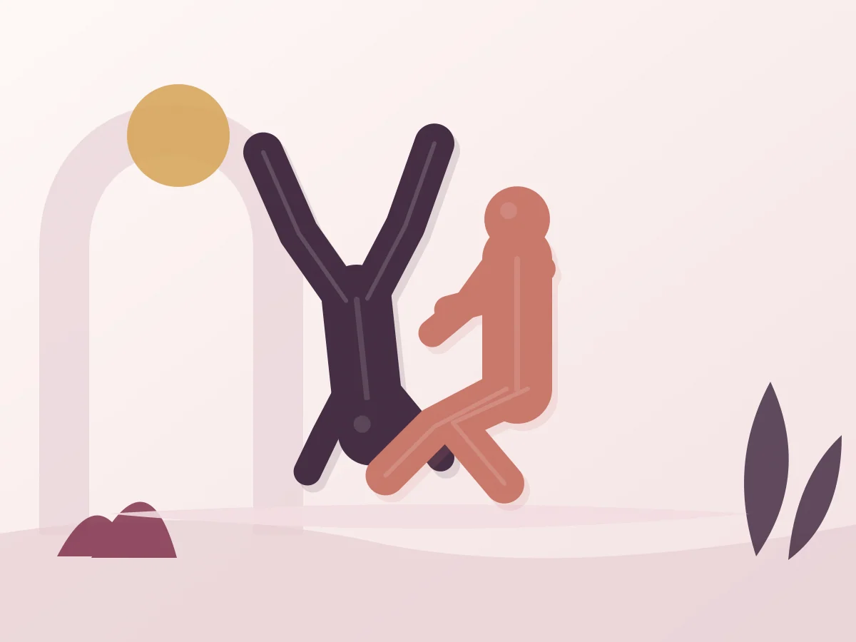 Abstract editorial illustration of the position The Inverted Lotus