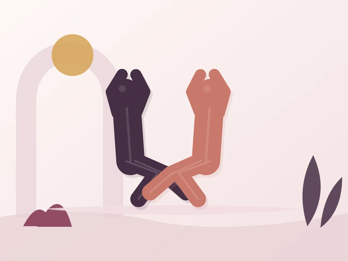 Abstract editorial illustration of the position The Lotus Flowers