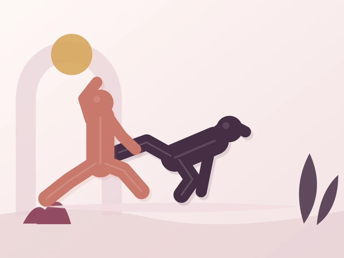 Abstract editorial illustration of the position The Monkey