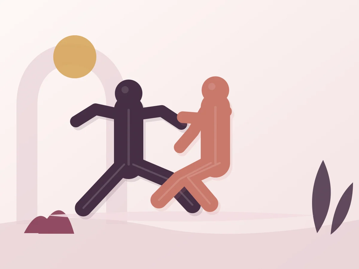 Abstract editorial illustration of the position The Nymph