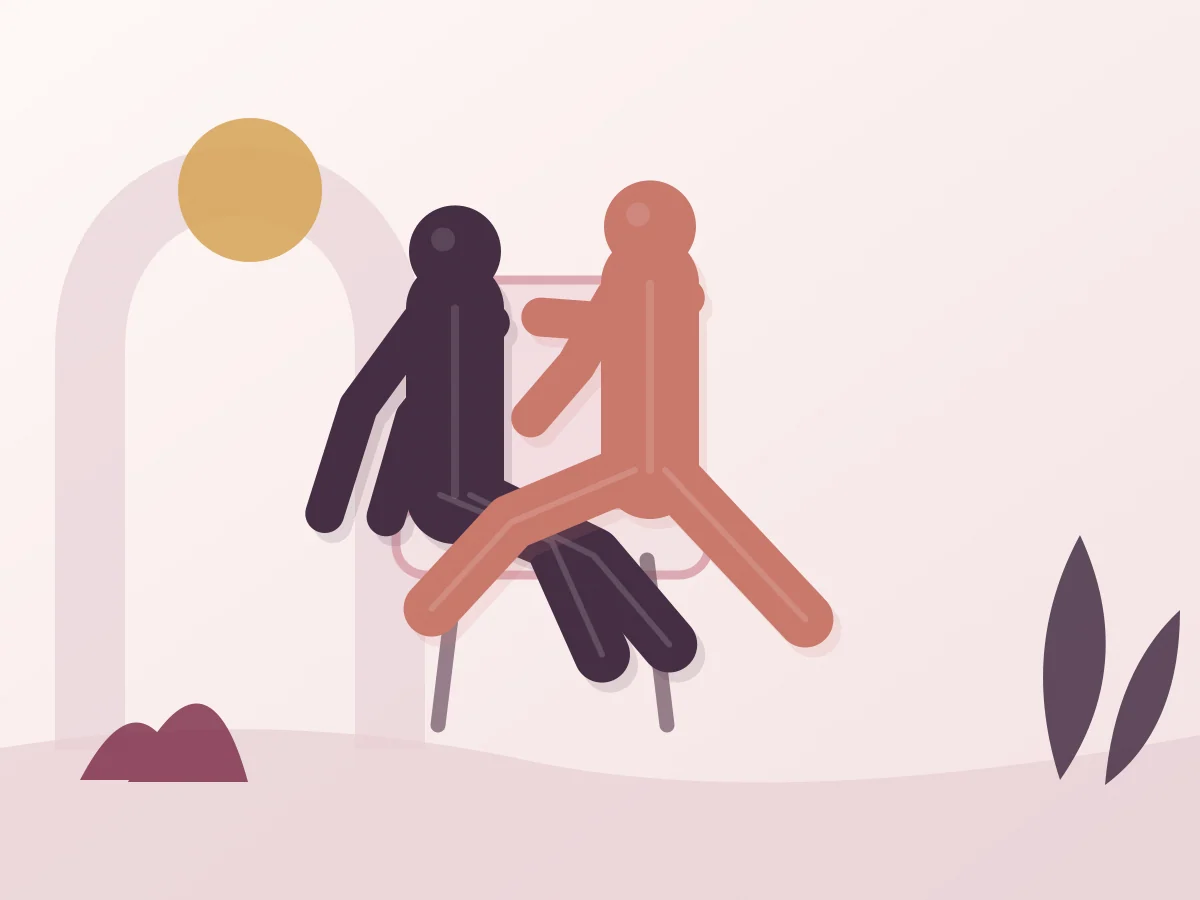 Abstract editorial illustration of the position The Queen