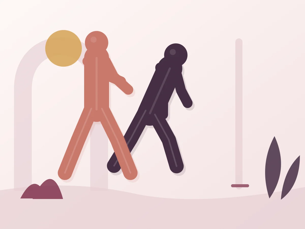Abstract editorial illustration of the position The Stag