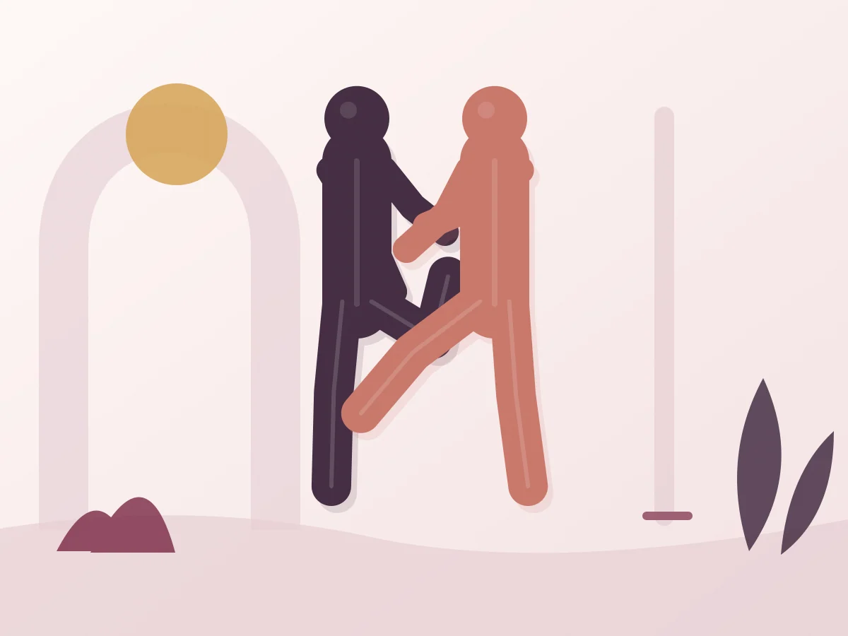 Abstract editorial illustration of the position The Stork